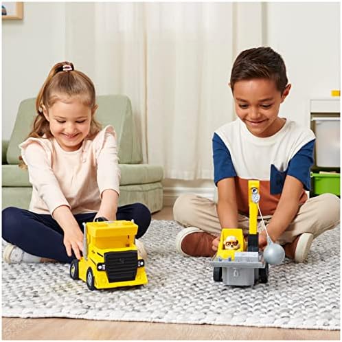 Paw Patrol Rubble 2-in-1 Transming X-Treme Truck Excavator Toy, Crane Toy, Lights and Sounds, Action Figures, Kids Toys Ages 3 and up