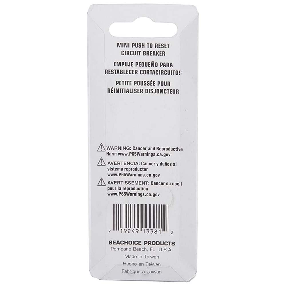 Seachoice Circuit Breaker, Mini, Push to Reset, 5 Amp, Black