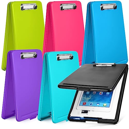 Lot de 6 porte-blocs avec rangement pour infirmières en plastique couleur vive 24x34 cm