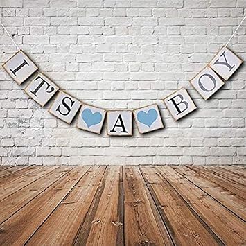 Its A Boy Banner for Baby Shower - Sign and Decorations for Boy Sprinkle, Birthday Party Favors