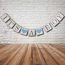 It's A Boy Banner for Baby Shower - Sign and Decorations for Boy Sprinkle, Birthday Party Favors