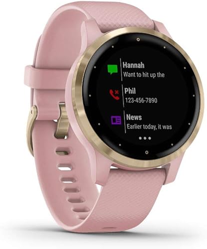 Miniatura 4 de Garmin 010-02172-31 Vivoactive 4S Smartwatch, paquete de polvo rosadorado con auriculares deportivos inalámbricos magnéticos Deco Gear, rojo con