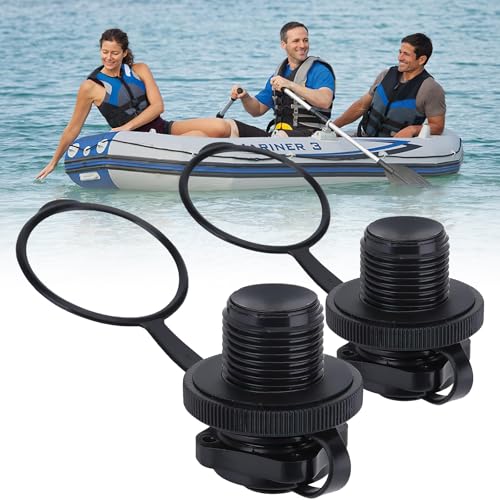 SALGIA Adaptador Valvula Hinchable, 2pcs Valvula Colchon Hinchable, Valvula Aire Kayak, Adecuada para Kayaks, Botes Inflables, Colchones de Aire, Jacuzzis, Balsas, Botes de Piscina