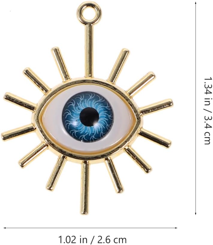 VILLCASE 10pcs Evil Eye Charms, Jewelry Charms Alloy Connector Pendants for Necklace Bracelet Earring Making for Unique Craft Projects Skin-friendly Jewelry Accessories - Image 2