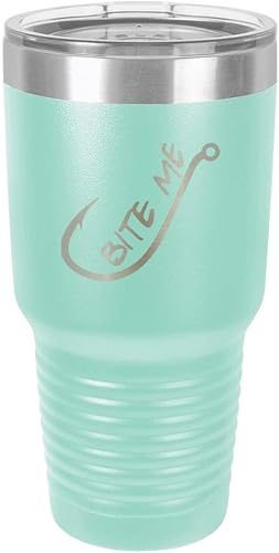 Miniatura 23 de BITE ME Vaso negro de 30 onzas con popote y tapa superior deslizante Taza de viaje de acero inoxidable Comparar con Yeti Rambler