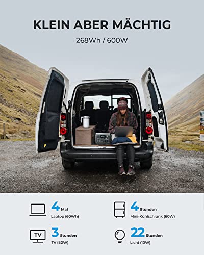 BLUETTI Solar Generator EB3A mit PV120 Solarpanel und 268Wh Kapazität