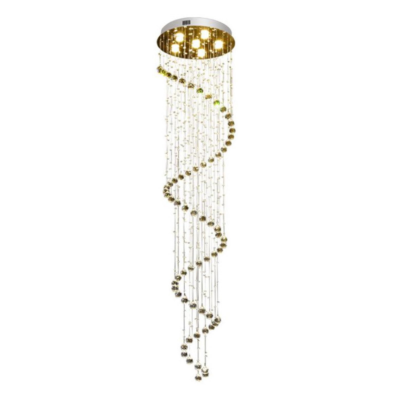 Żyrandole Schody Żyrandol Współczesne żyrandole wirowe K9 Kryształowa spiralna kula Lampa wisząca w kształcie kropli deszczu do salonu Jadalnia Foyer Hotel -50 * 150 cm (50 * 150 cm)