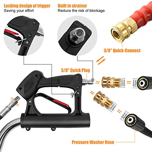 BEETRO Pressure Washer Surface Cleaner 20 Inch, Power Washer Cleaning Attachments Surface Cleaner for Driveway,Sidewalk,Deck, Patio Cleaning, 4500 PSI,Stainless Steel