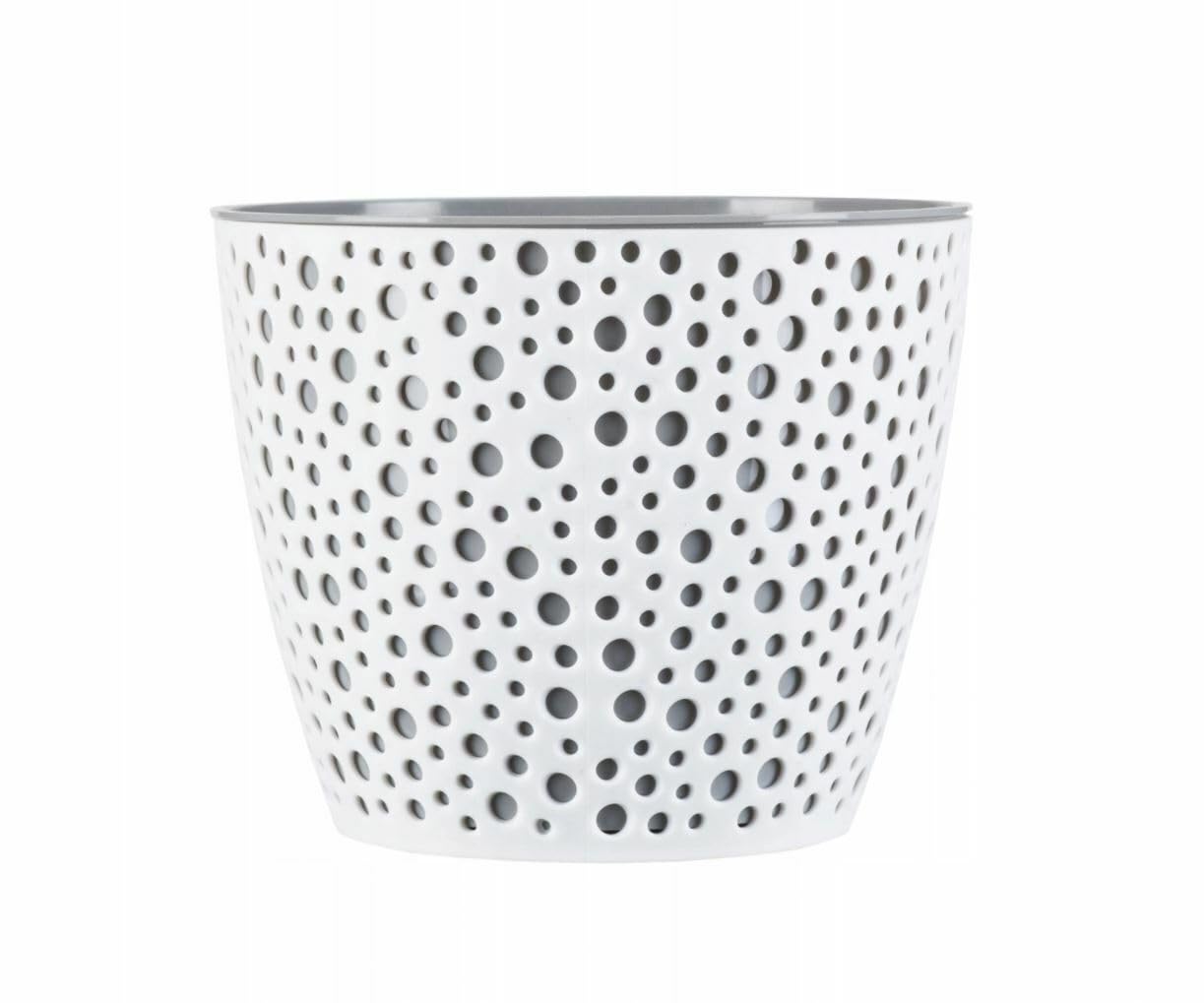 B2C Flowerpot plant pot planter Elza Plastic Crystal Modern Decorative Small Medium Large (15cm, Grey)