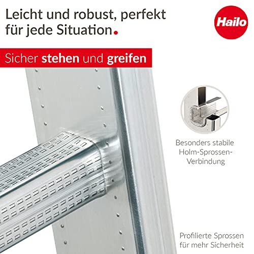 Hailo S60 ProfiStep UNO Anlegeleiter mit 18 Sprossen aus Aluminium