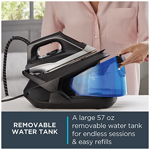 Rowenta 23108775205 Compact Stainless Steel Soleplate Professional Steam Station For Clothes, 57 Ounce Removable Tank, Lightweight, Compact 1500 Watts Iron thumb #5