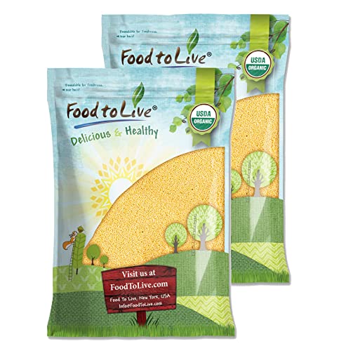Food to Live Organic Hulled Millet, 20 Pounds — Whole Grain Seeds, Non-GMO, Kosher, Raw, Bulk, Product of the USA