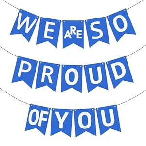 KatchOn, We are So Proud of You Banner – Huge, 10 Feet, No DIY | Congratulations Banner, Blue and White Graduation Decorations Class of 2024 | Graduation Party Decorations | Karate Party Decorations