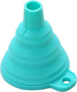 Blue Collapsible Funnel Silicone Material Large Diameter Long Neck Leakage Funnels for Water Liquid Protein Powder Transfe...