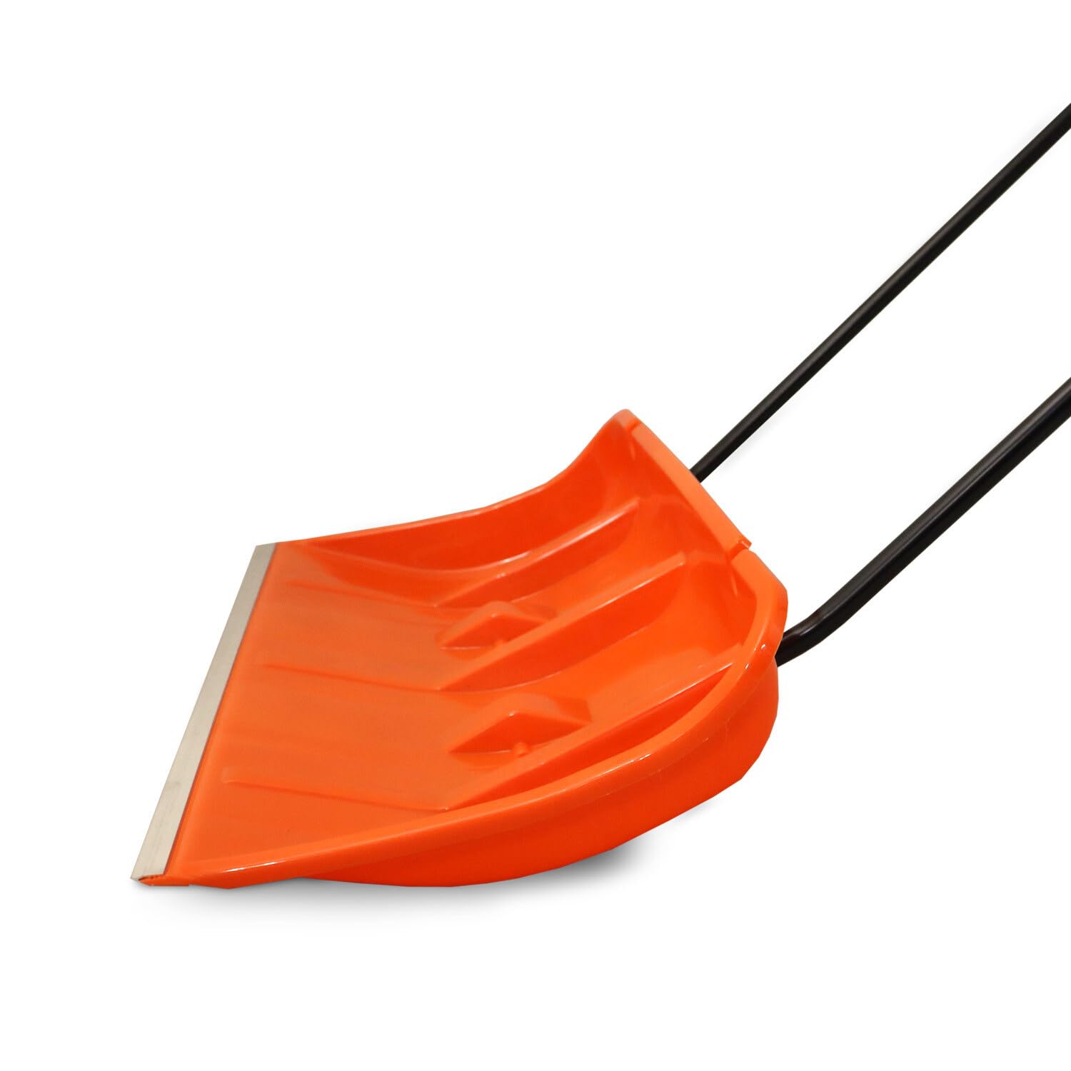 Bituxx Schneeschieber 80cm Schneeschaufel Schneewanne Schneeschild extra Breit mit Bügelgriff und Räder Orange (1 Stück)