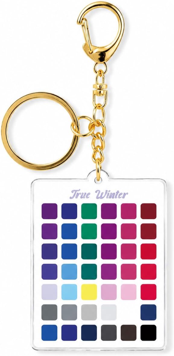 Season Color Analysis Swatches Keychain, Portable Color Palette Card for Outfits, Makeup & Seasonal Style Guidance