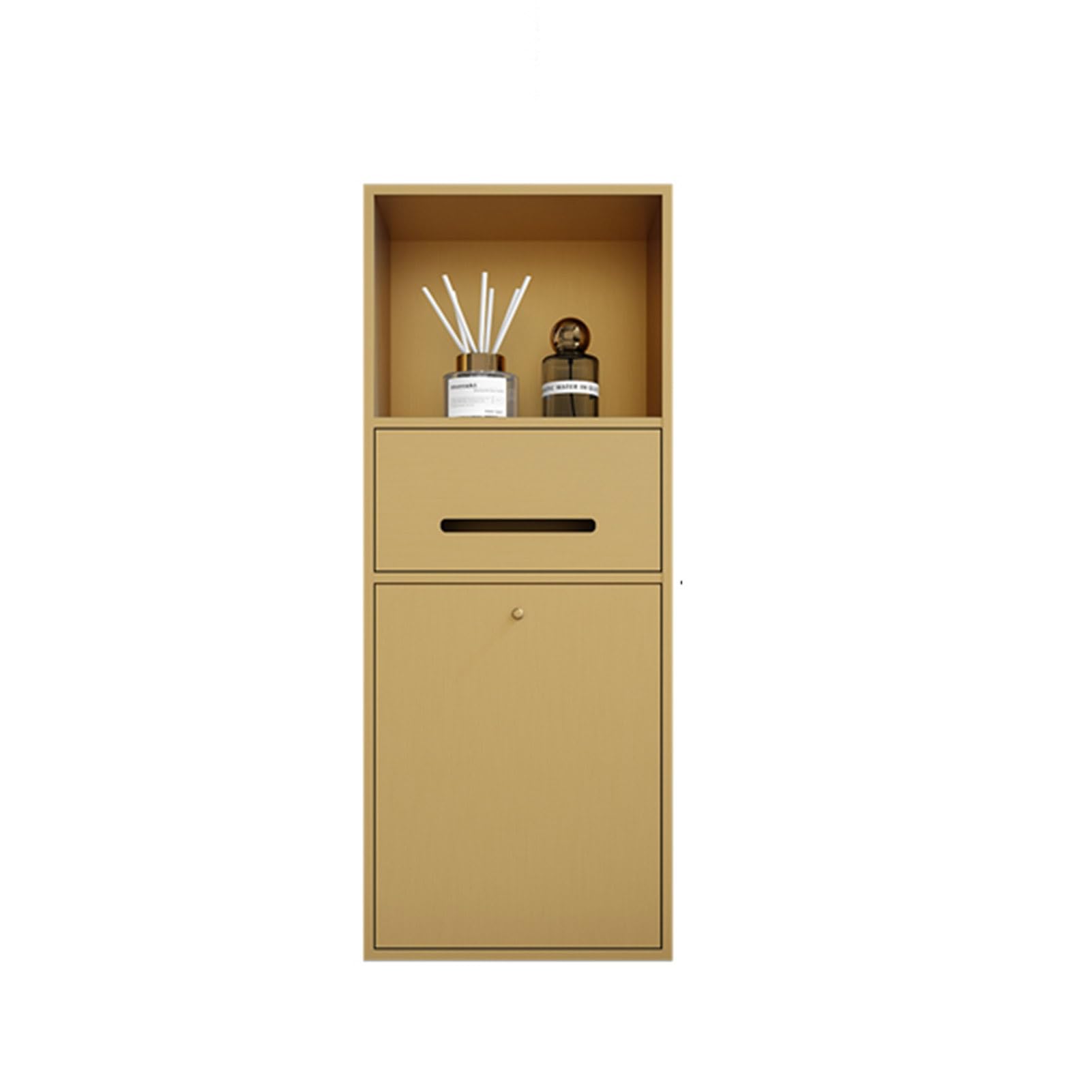 GLJTUO Built-in Shower with Tilt-Out Trash Can, Waterproof Sto Solut for Bathroom, Kitchen, and Living Room - Space-Saving nizer,Dorado-23x60x12.5cm