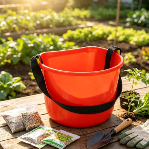 Fertilizante Spreader manual en cubo portátil de 35cm para dispersar aditivos con precisión 6