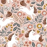 VaryPaper 17.7''x78.7'' Cute Unicorn Butterfly Floral Wallpaper Peel and Stick for Nursery Kids Room Removable Boho Pink Floral Contact Paper for Cabinets Waterproof Self Adhesive Wall Mural Wallpaper