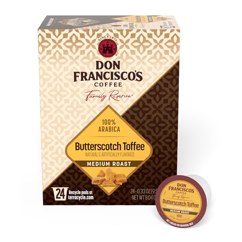 Don Francisco's Butterscotch Toffee Flavored Coffee, 24 K-Cups