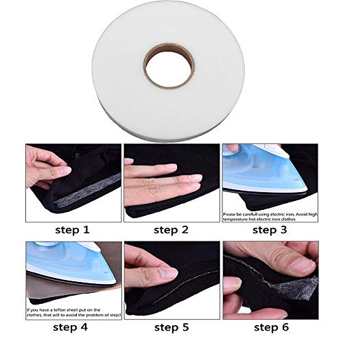 1PC 70 Yards Double Sided Fusible Sewing Fabric Hemming Tape DIY Cloth Craft 1CM, No-sew Fusible Bonding Web,Fabric Adhesive