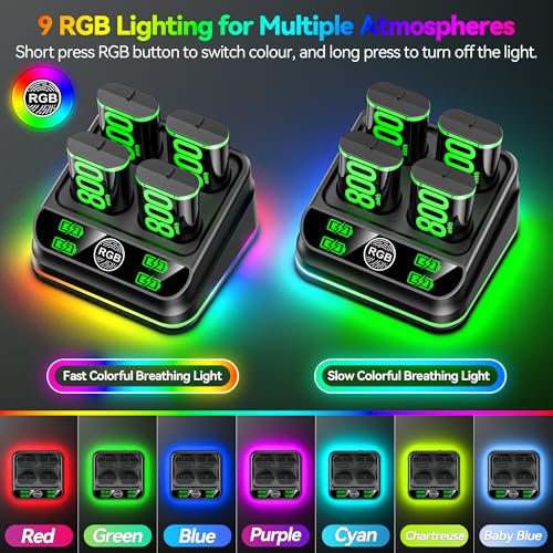 Image of Rysker 4x4800mWh Rechargeable Battery Pack for Xbox with Charger, Controller Batteries Pack with Charging Station for Xbox One /S /X /Elite Controllers for Xbox One Games
