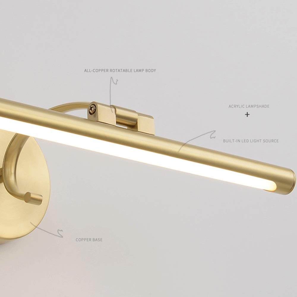 Siet Illuminazione da parete da bagno 3 Colore TEMP TEMP LED LED Lampada a specchio a LED 270 ° Ruotable Interno in ottone Specchio Specchio Lampada a 3 colori Modifica per armadietto specchio Dressin