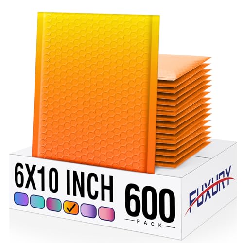 Image of Fuxury Bubble Mailers 6x10 Inch 600 Pack Padded Envelopes Usable Size 6x9 inch