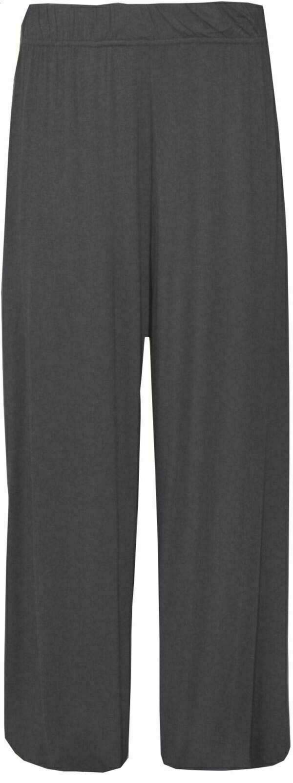 Fairy Trendz Ltd Women's Charcoal Plus Size Palazzo Trousers Baggy Flared Wide Leg Pants Plain Casual Wear Trousers ( Uk 24-26)