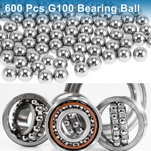 A ABSOPRO 600 Stück Kugellager Kugeln Stahlkugel G100 Präzisionskugel Silberton 2,4 mm