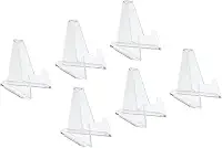 Suporte de acrílico para expositores de base, cavalete transparente, 5 cm para moedas, cartões de visita, pacote com 6
