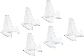 Suporte de acrílico para expositores de base, cavalete transparente, 5 cm para moedas, cartões de visita, pacote com 6