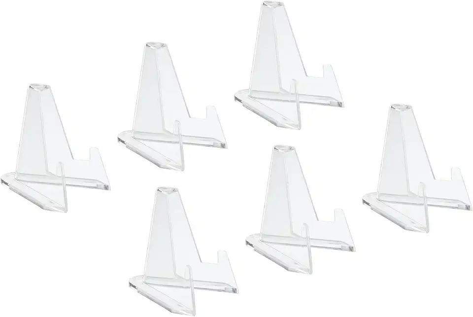Suporte de acrílico para expositores de base, cavalete transparente, 5 cm para moedas, cartões de visita, pacote com 6