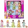 Mattel Disney Princess & Friends Set with 5 Posable Small Dolls in Removable Skirts or Pants & 5 Friend Figures, Inspired by The Disney Movies