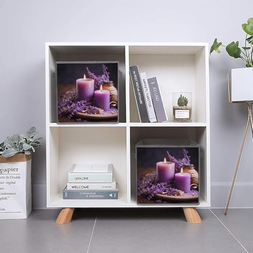 Boîtes de rangement empilables violettes pour placard et étagère - 6