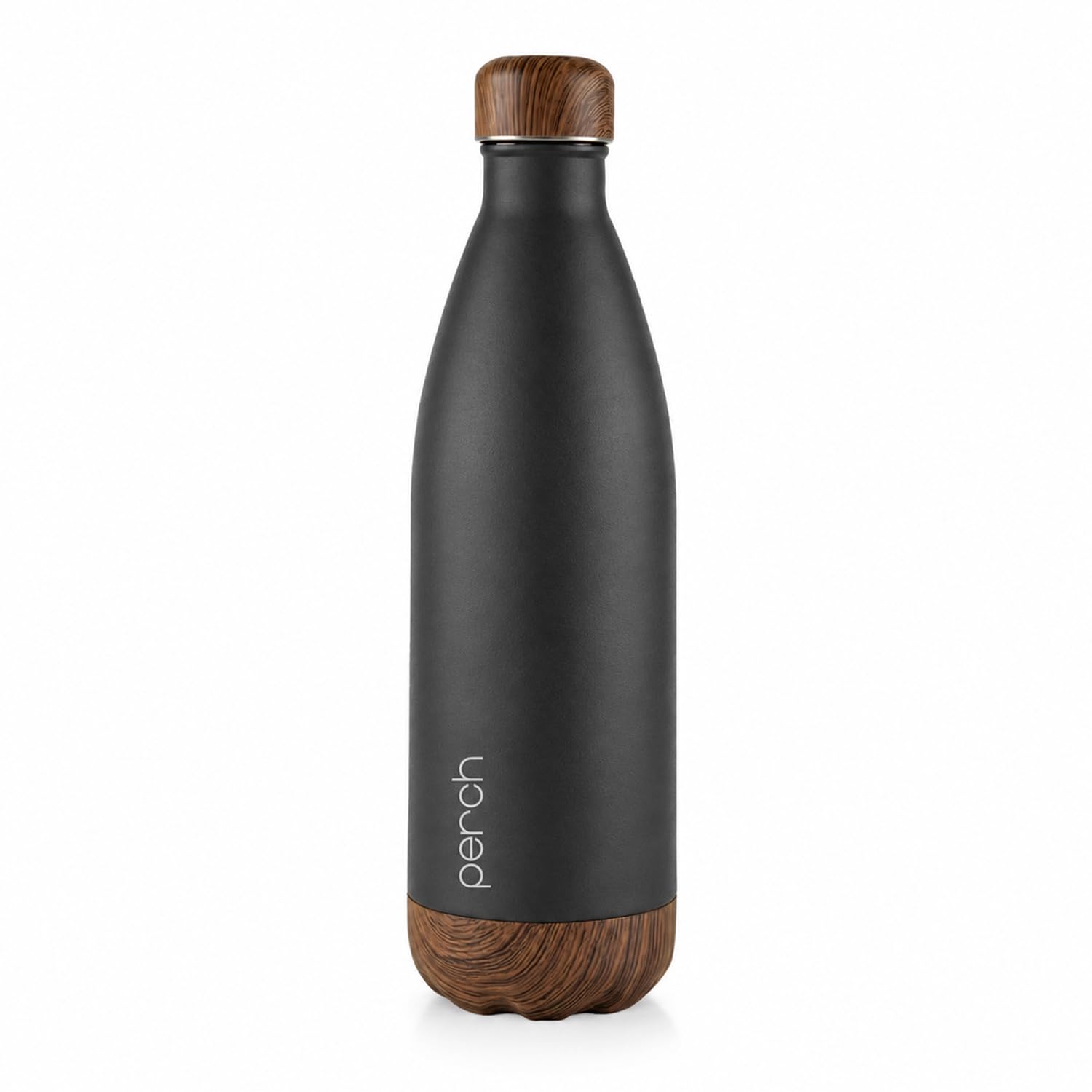 Perch Retro Stainless Steel Water Bottle 980 ml Black