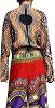 Full Funk Draped Bohemian Long Sleeve Fashion Shirt in Rayon Afrika Dashiki Art, Medium, Black Yellow #3