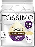 Tassimo Jacobs Caffè Crema Intenso XL, Café en Cápsulas, Cápsulas de Café, Café Tostado y Molido, 16 T-Discs
