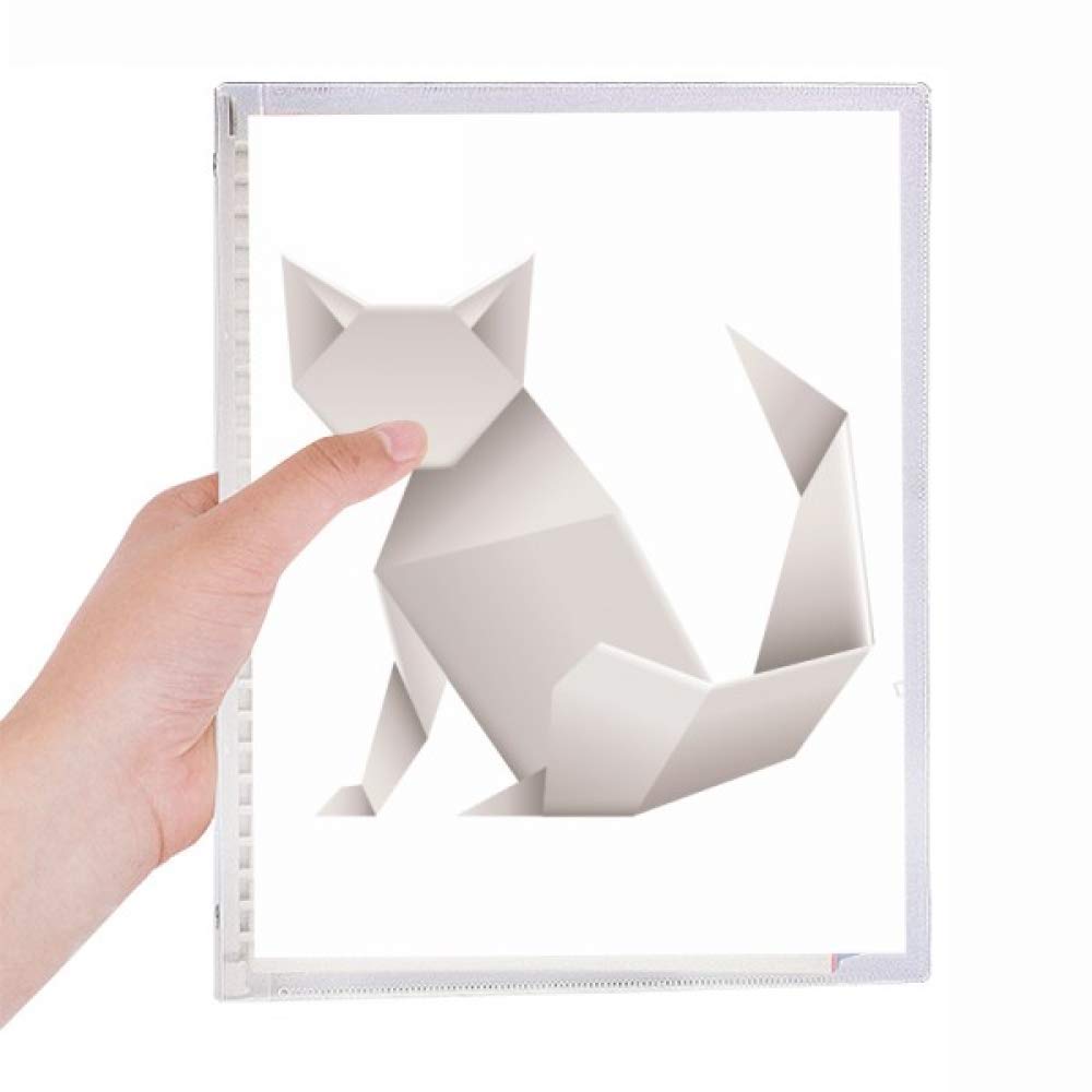 Carnet de notes origami à feuilles en spirale rechargeable motif chat géométrique