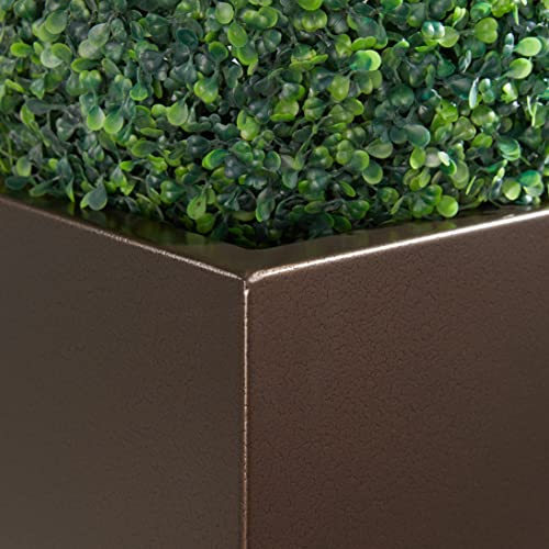 Wallowa Metallic Heavy Tall Outdoor/Indoor Planter Box, Rectangular, 14”Lx14”Wx30”H, ‎35Lbs/Pc, Espresso, Set Of 2 #TOP5