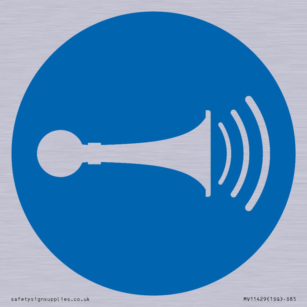 Mandatory: Sound horn Sign - 85x85mm - S85