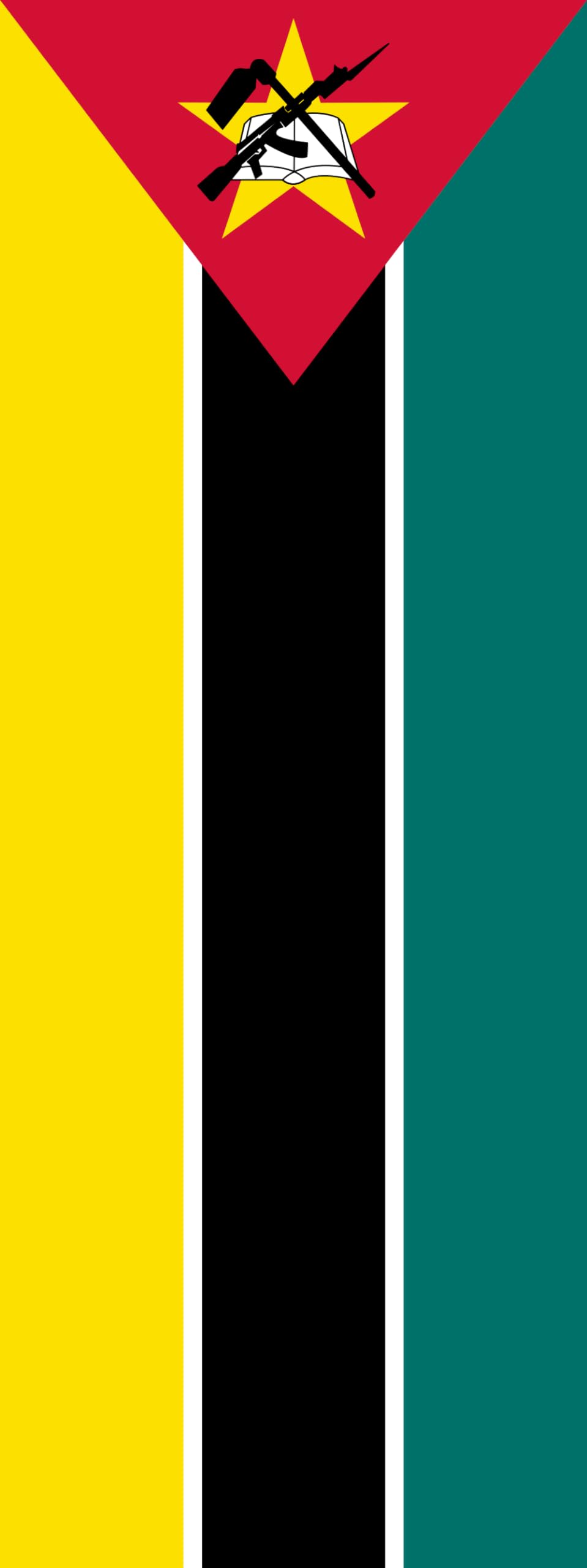 Drapeau Mozambique portrait de 6m² pour mât vertical (400x150cm)