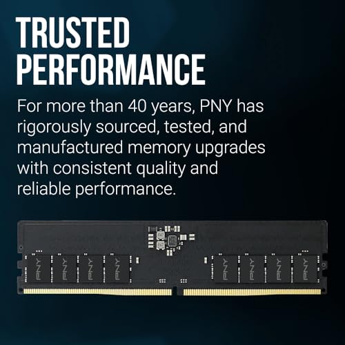 Image of PNY Performance 16GB (1x16GB) DDR5 RAM 5600MHz (PC5-44800) - CL46, 1.1V - Compatible with 5200MHz, 4800MHz - Desktop Memory - MD16GSD5560046-TB - Not Compatible with Intel 15th Gen