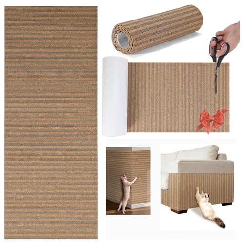 Natural Cork-Cat Scratch mat-Cat Scratch Pad Rug-cat Couch Protector-Scratch Furniture Protector for Post/Sofa/Floor-Wall Scratchers for Indoor-Carpets Scratching-Stretching- Kitty Gifts-Brown