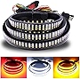 LivTee Truck Tailgate Light Bar 60' LED Strip with Red Running Brake White Reverse Sequential Amber Turning Signals Strobe Lights, Car Truck Accessories for Men - IP68 Waterproof
