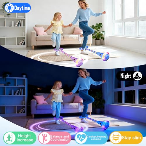 Miniatura 7 de Anyingkai Shine Bola de Salto de Tobillo,Plegable Anillo de Salto Intermitente,Colorida Flash Bola de Salto,Colorida Anillo de Salto de Tobillo,LED Saltar Bola para Niños (Azul - C)