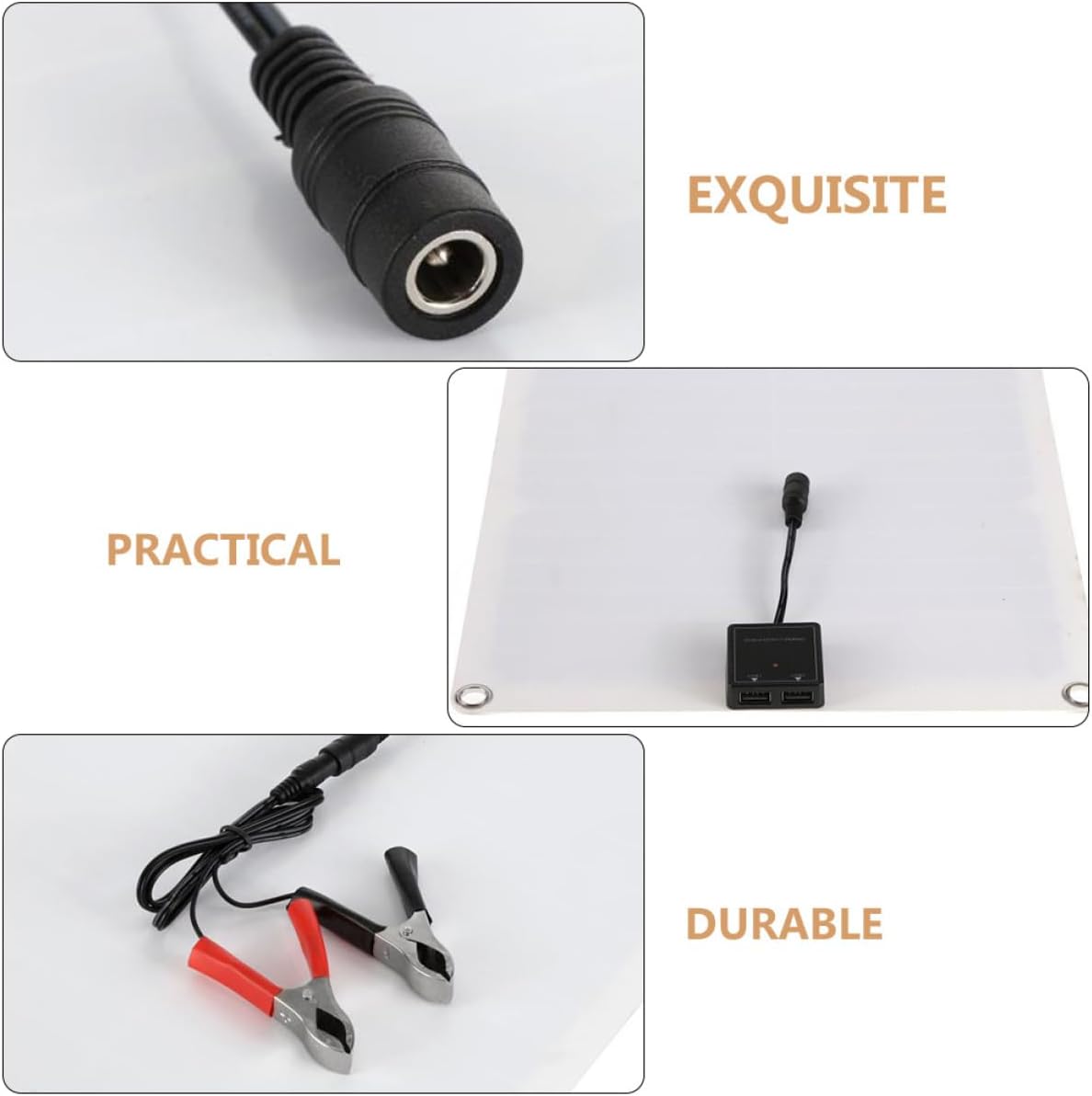 1set Solar Panel Charger with Dual USB Ports Portable Charger for Rv Boat and Outdoor Use and Efficient