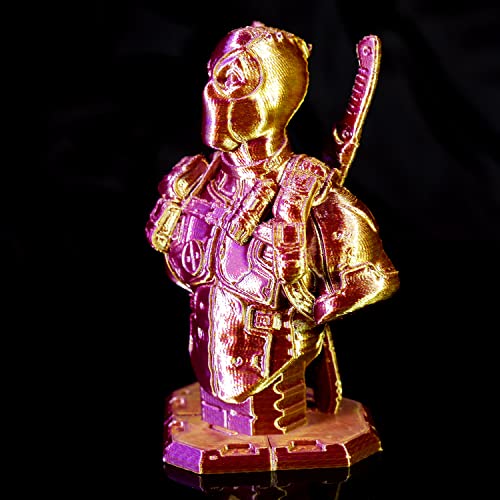 Image of Gratkit Silk Dual Color PLA Filament, 1.75mm, 1KG, Silk PLA Purple & Gold | Bi Color 3D Printer Filament, 2 in 1 Coextrusion PLA, + /-0.03mm, Fit for Most FDM 3D Printers