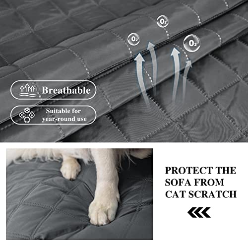 Arfntevss Sectional Couch Covers 3-Pieces Water Resistant L Shaped Sofa Cover Quilted Anti Slip L-Shape Sofa Slipcovers Set Living Room Furniture Protector For Pets Kids Dog Cat (Dark Gray, Large) #TOP4
