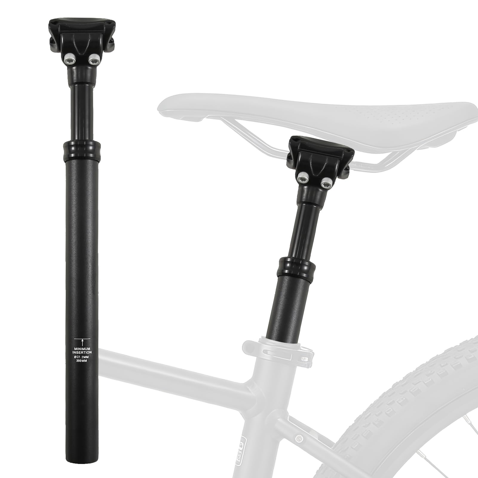 Sattelstütze Gefedert, Gefederte Sattelstütze mit Ø 27,2MM, Federsattelstütze Sattelstütze, Sattelstange Gefedert, für E-Bike, MTB, Downhill,Trekking Citybike